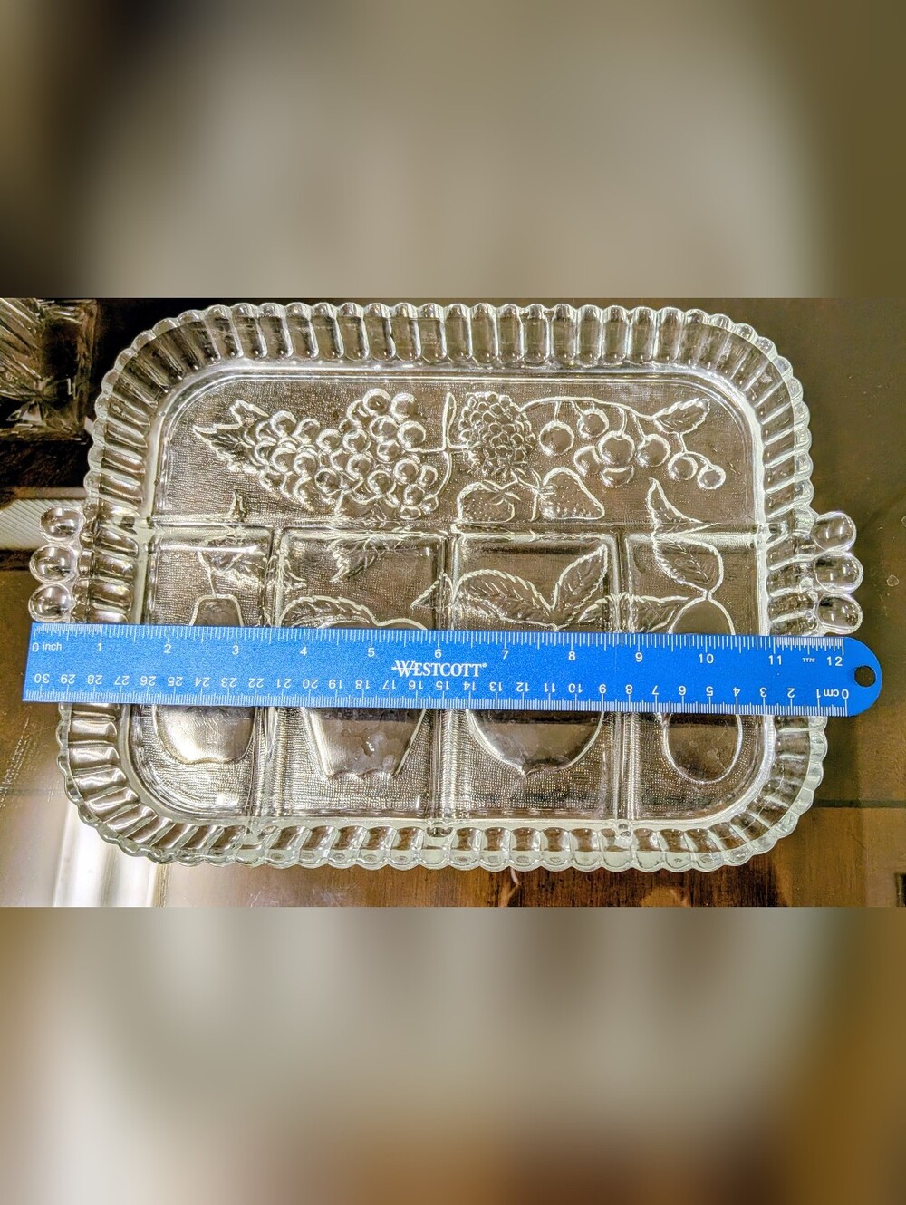 Vintage Indiana Glass Fruit Pattern Serving Platter - Picture 3 of 6